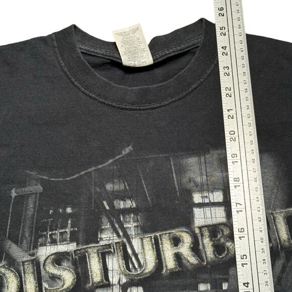 Vintage 2008 Disturbed Heavy Metal Band Graphic T Shirt Big Print Mens S - Picture 5 of 6